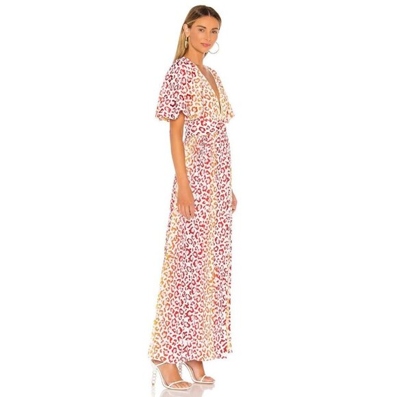 Rococo Sand Avana Orange Leopard Dress XS NWT $640 - Picture 5 of 14